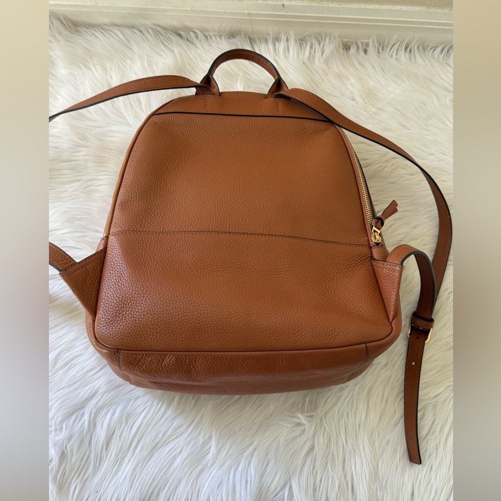 Tory Burch Large Thea Backpack Leather Brown with Gold zippers - Picture 8 of 15